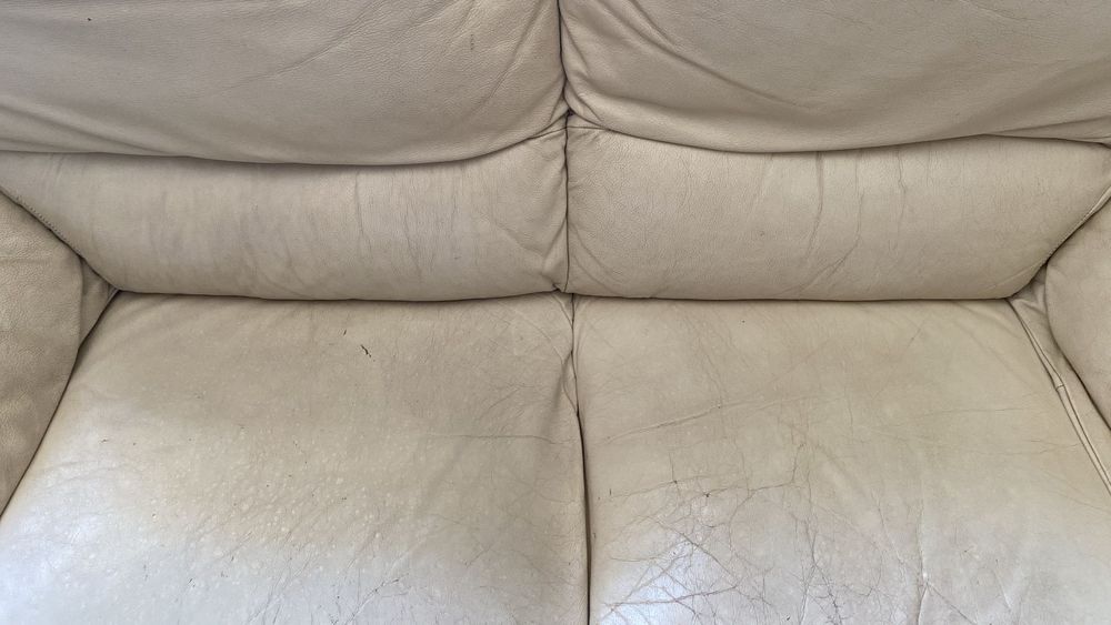 Sofa 2 lugares pele branca Divani & Divani