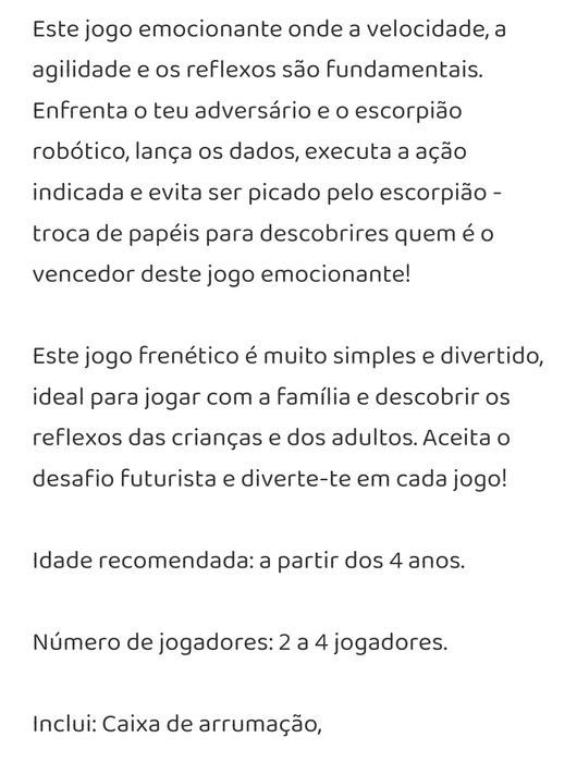 Jogo missão escorpião artigo único