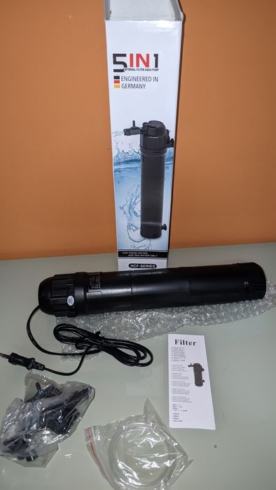 Filtro interno 5 em 1 para aquário tanque de peixes bomba de água oxigênio submersível luz UV HCF-714