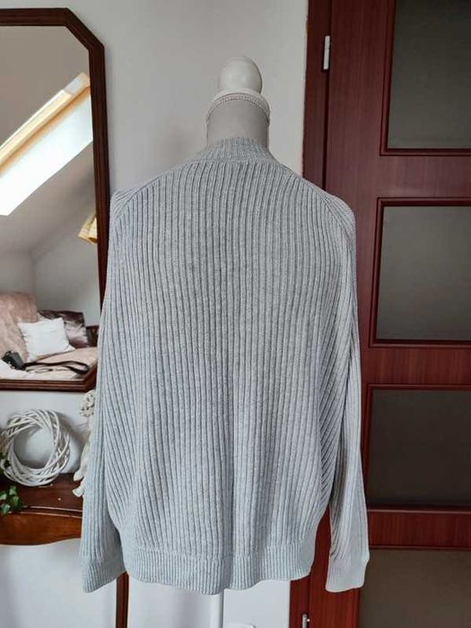 Sweter sweterek szary basic H&M odkryte ramiona 36 S