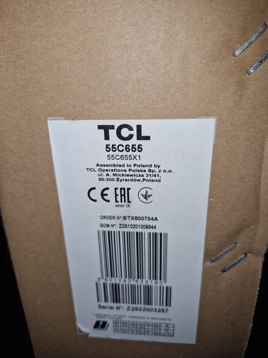 Телевизор TCL 55C655X1 на запчасти