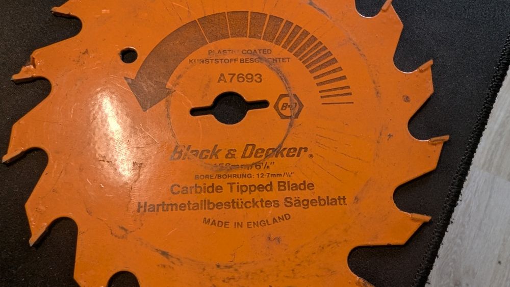 Nowa tarcza pilarska Black&Decker A7693 TCT 156 mm 16 zębów