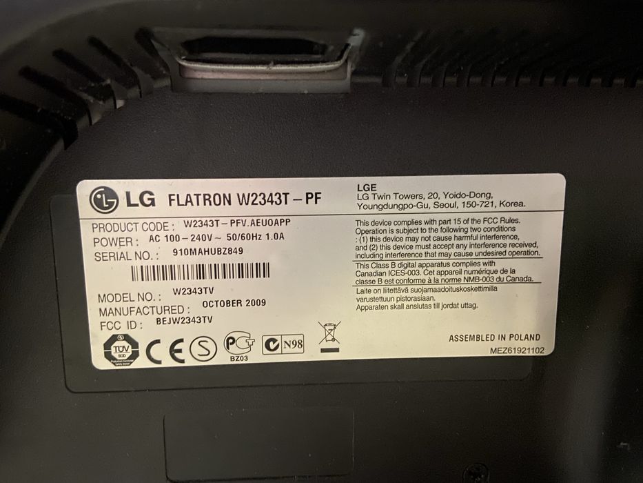 Монітор LG Flatron W2343T-PF