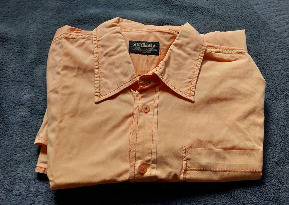 Pomarańczowa koszula Scotch & Soda; roz. L; bawełniana; UNIKAT!