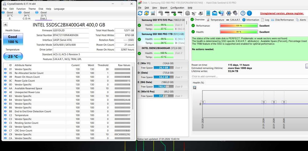SSD 2.5" 400 480gb Samsung SM883 Intel S3610 MLC SATA 3 500gb 512gb