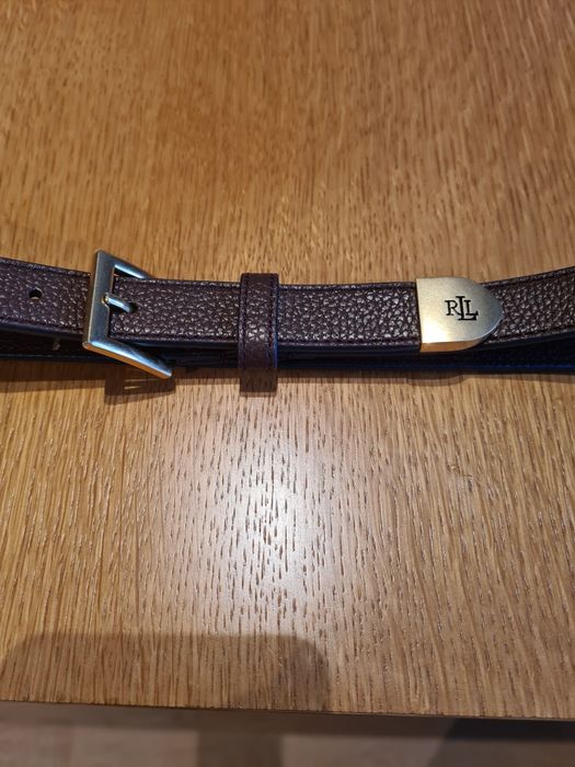 Pasek Lauren Ralph  skórzany brązowy.