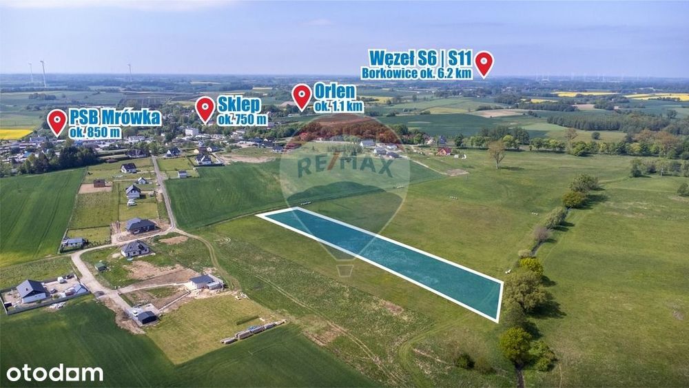 Działka rolna 6105 m², blisko morza – Będzino!