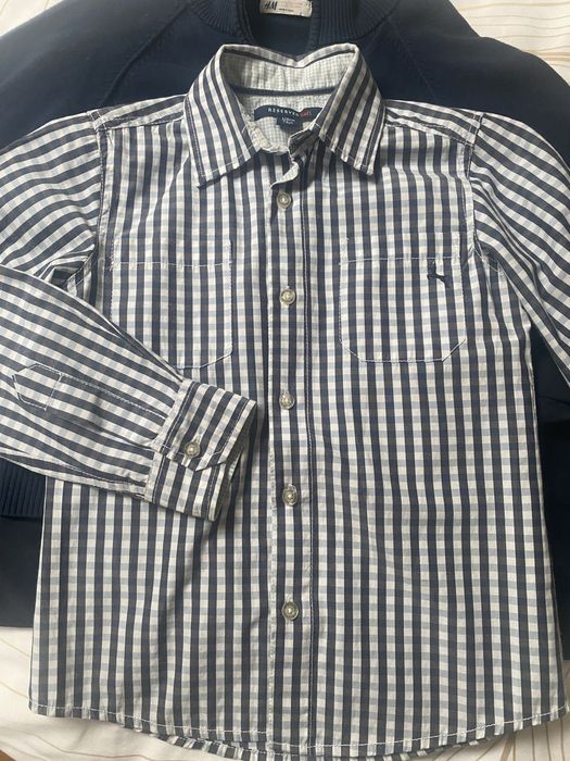 Zestaw dla chłopca spodnie koszula sweterek 122/128