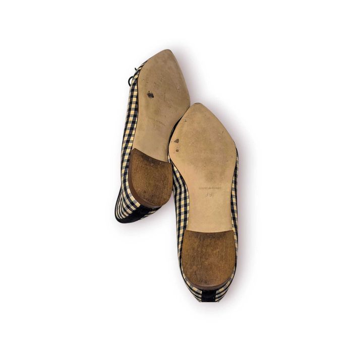 Sabrinas Femininas Zendra Basic – Padrão Vichy Preto e Bege – Tamanho 38