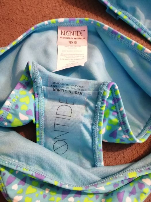 Strój kąpielowy, bikini, nowy, dwuczęściowy UPF 50+ serca r. 158