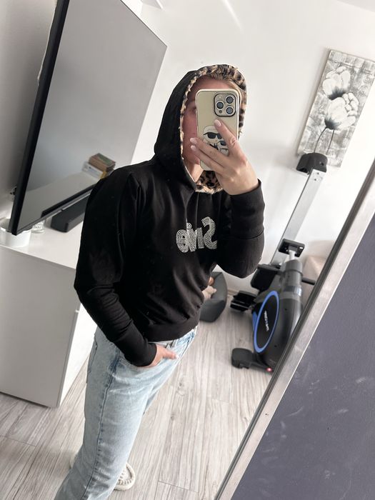 Bluza z kapturem panterka zwierzęcy print