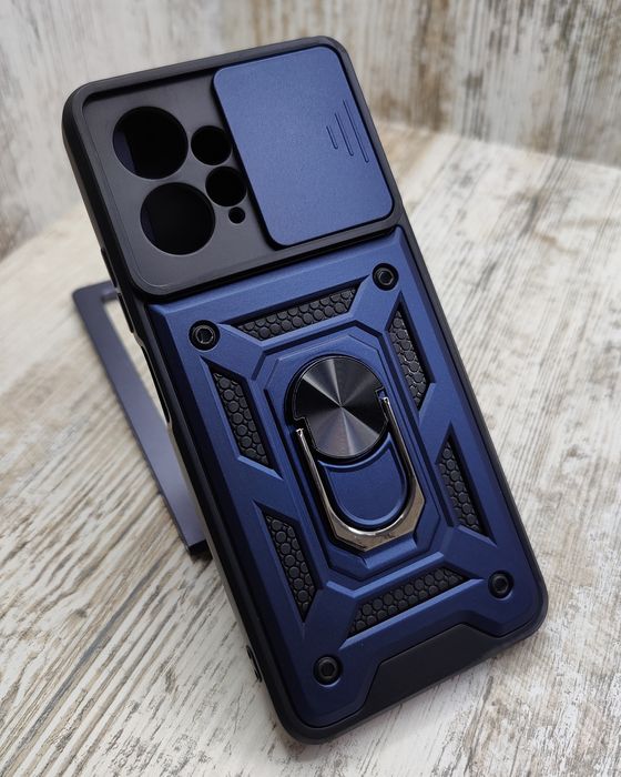 Чехол противоударный на Xiaomi Redmi Note 12 4G Шторка. Кольцо