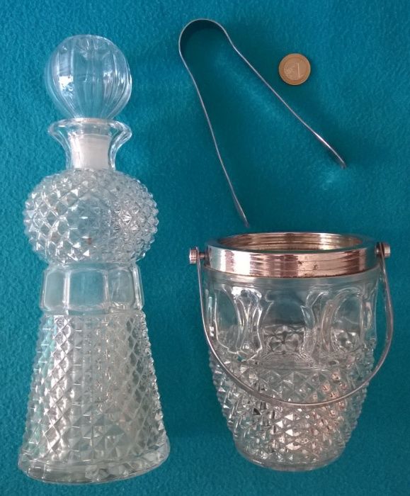 2 Conjuntos: Garrafa + Balde de Gelo para Bebidas (Peças antigas) $A