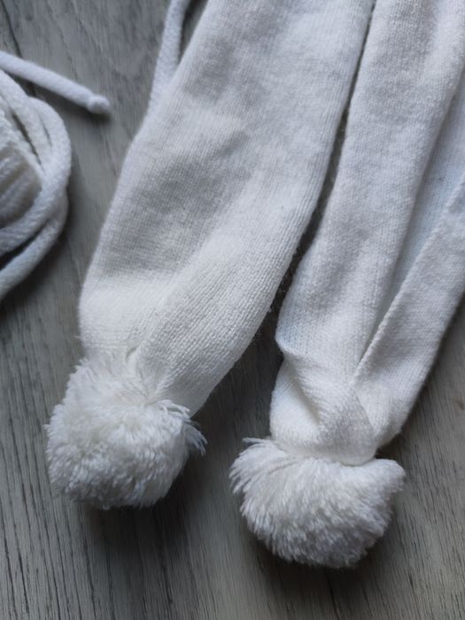 Zestaw Proman: czapka szalik rękawiczki 2-6 m. biały zima zimę