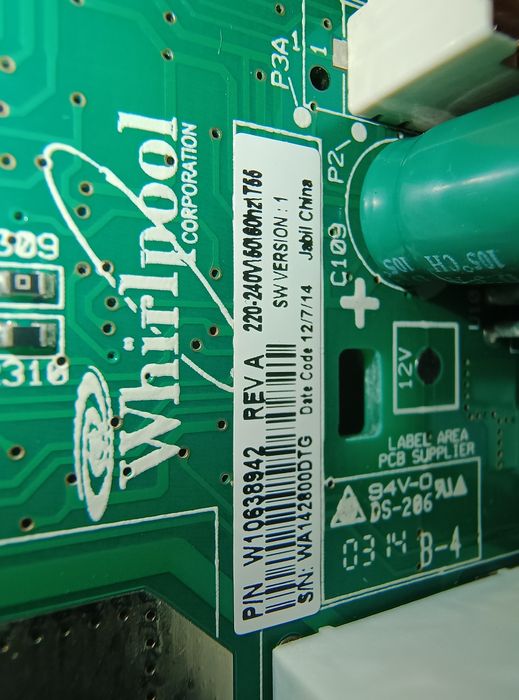 Whirlpool wbe333 , термопара, плата керування