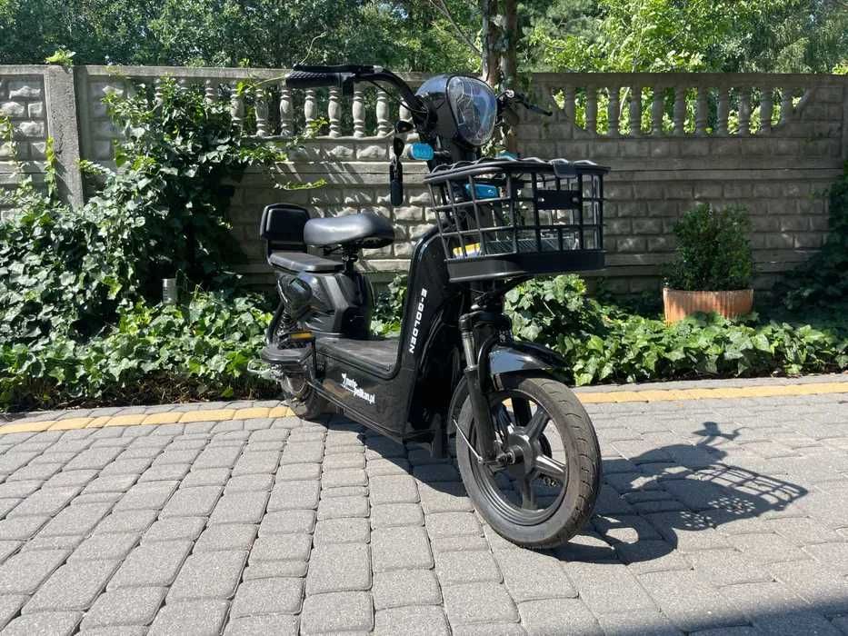 NOWY SKUTER ELEKTRYCZNY 250 WAT e-Golden Duży Koszyk Ledy Raty Dostawa