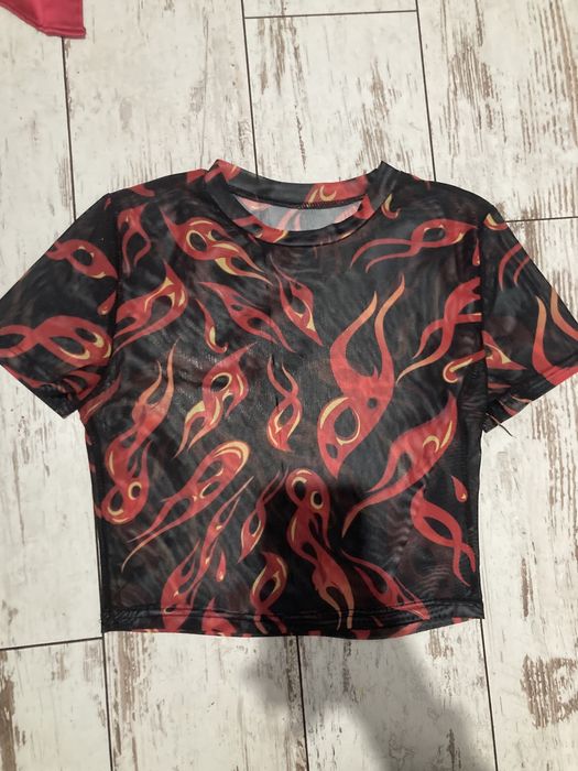 bluzka crop top z siateczki prześwitująca nowa nienoszona