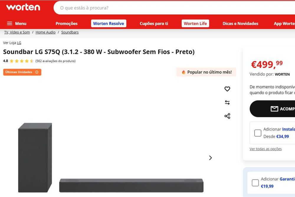 Soundbar LG barra de som subwoofer coluna Dolby Atmos NOVA