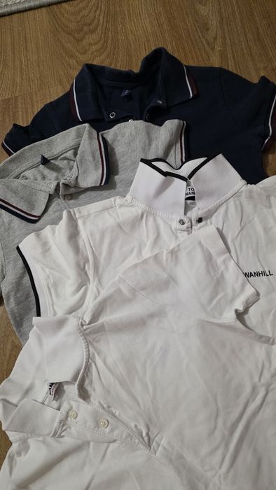 116 122 134 Поло для хлопчика синє синій сіре сірий біле білий