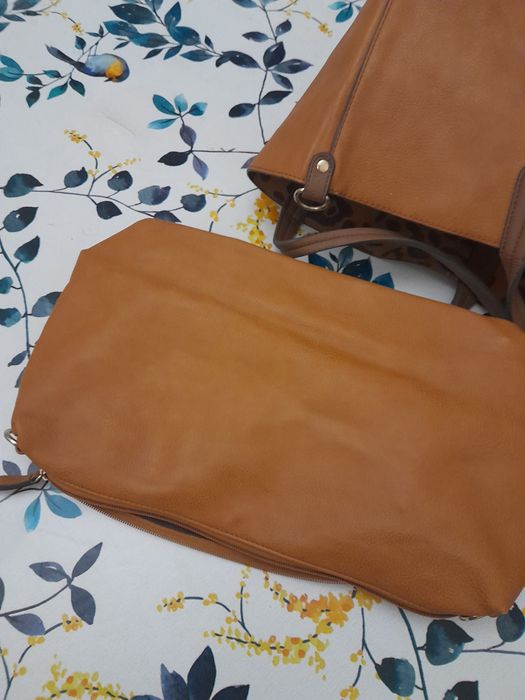 Carteira mel e castanha reversivel