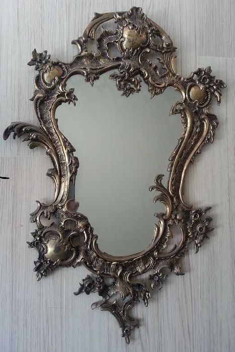 Espelho Vintage de parede em latão maciço