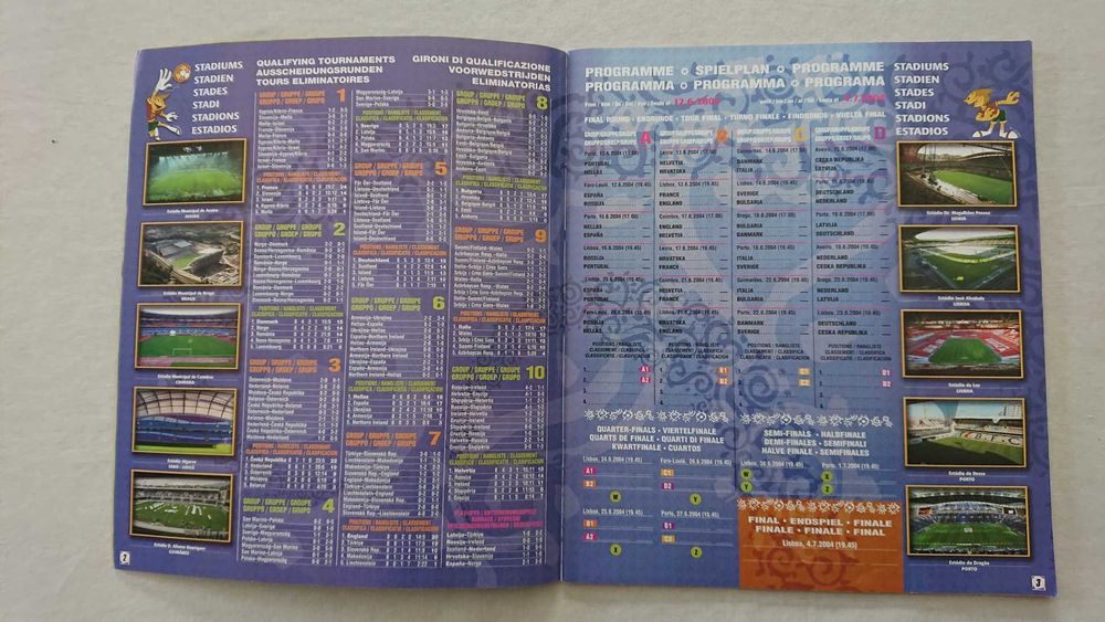 2 x Cadernetas Futebol EURO 2004 - Panini (nova e colada)