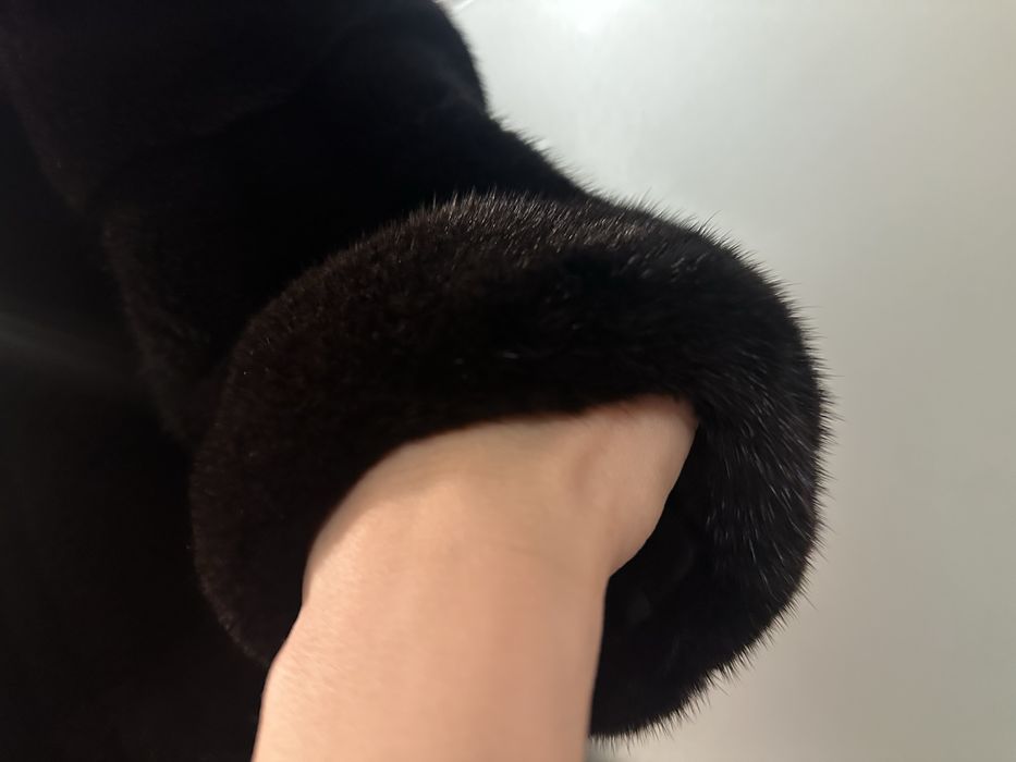 Норковая шуба трансформер blackglama плюшевая , xs-s