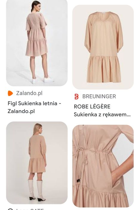 Cudna beżowa włoska sukienka