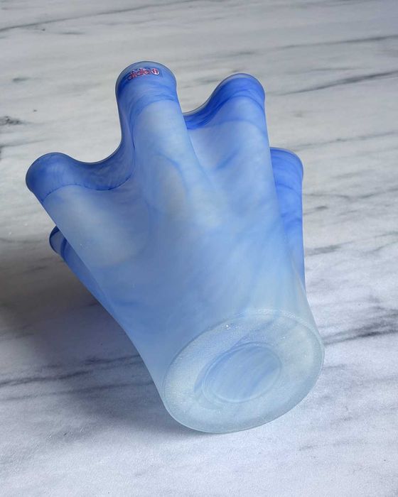 Szklany matowy wazon Aida, Denmark Niebieski wazon na kwiaty