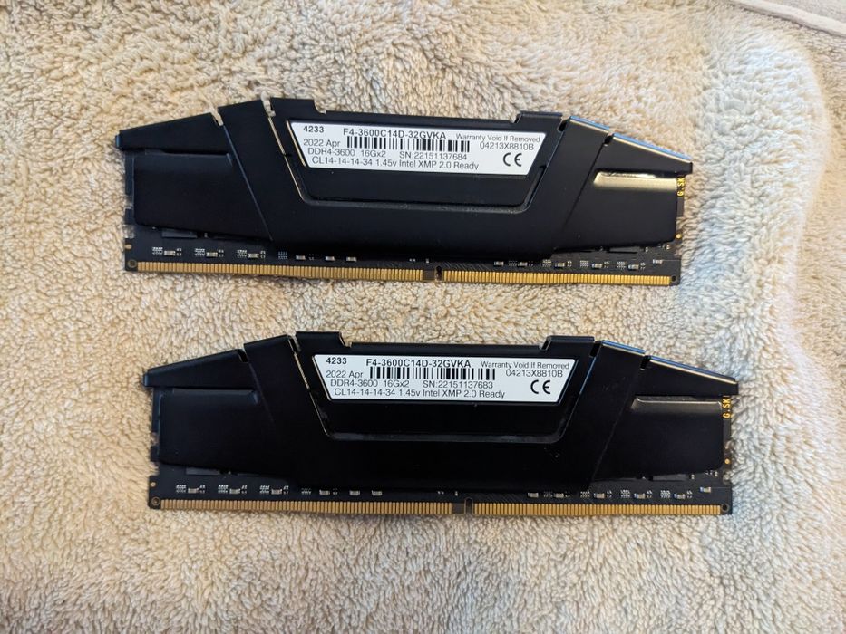 Оперативна пам'ять DDR4 32GB (2X16GB) 3600MHZ G.Skill RipJaws V.