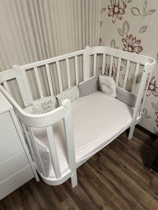 Дитяче ліжечко 5 в 1 ingvart + комод-пеленатор