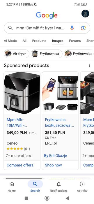 NOWA Frytkownica beztłuszczowa MPM MFR-10M/WIFI 6L - Fabrycznie