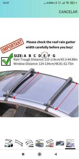 barras para tejadilho novas