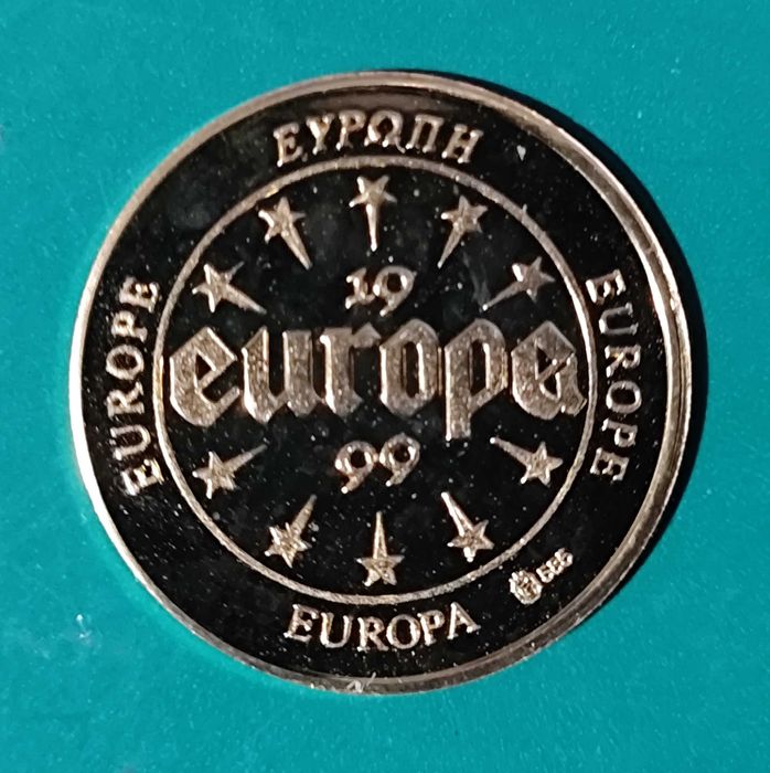 Rara Moeda Medalha Proof de ouro 50 euros - 2.835  gr - 14 K - 1999