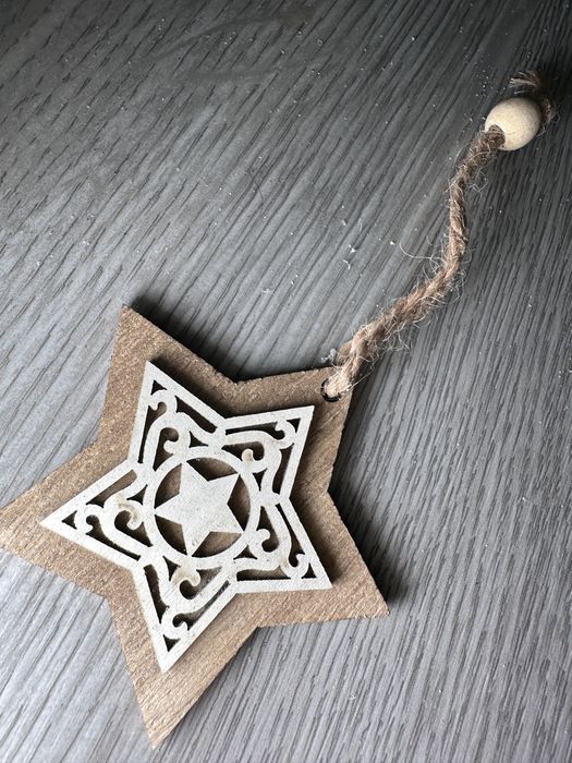 Enfeite Estrela Natal madeira