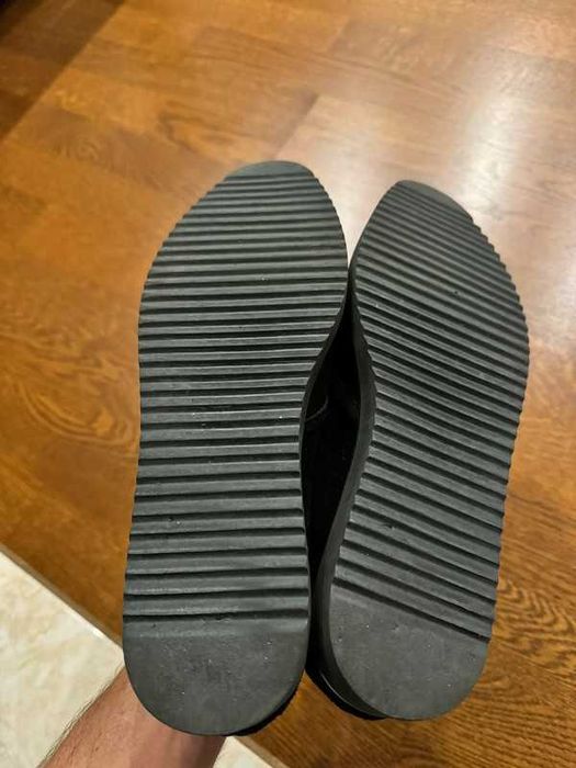 Buty Karl Lagerfeld Clement Black Suede Leather Slip Ons 41