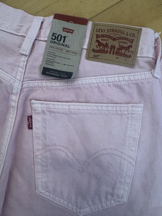 Nowe Jeansy LEVI'S 501  – Jasnoróżowe (Pink) – Rozmiar w26 L30