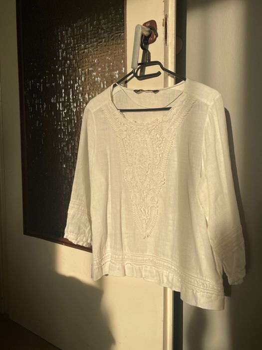 Bluza damska biała Zara basic r M jak nowa