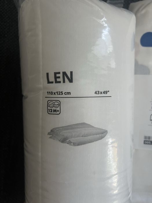 Новий дитячий комплект IKEA: ковдра LEN + подушка LEN + постіль GRÖNFINK (110х125)