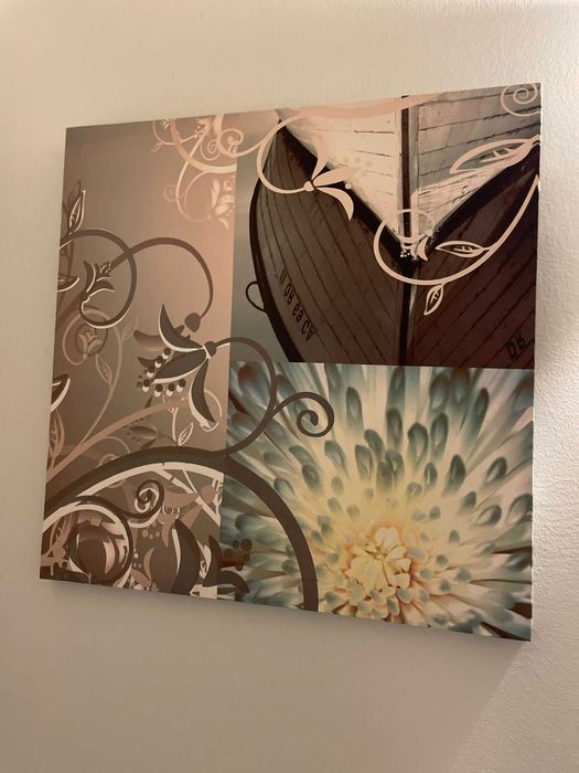 Quadros + almofadas decoração