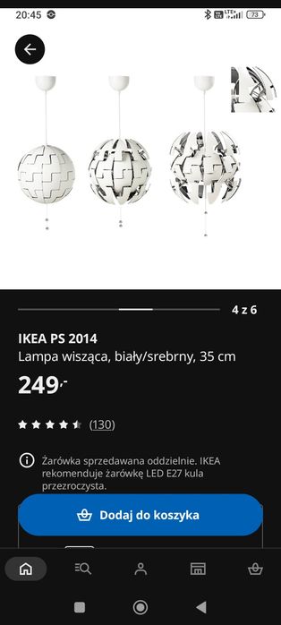 Lampa wisząca IKEA PS 2014 jak Gwiazda Śmierci Star Wars