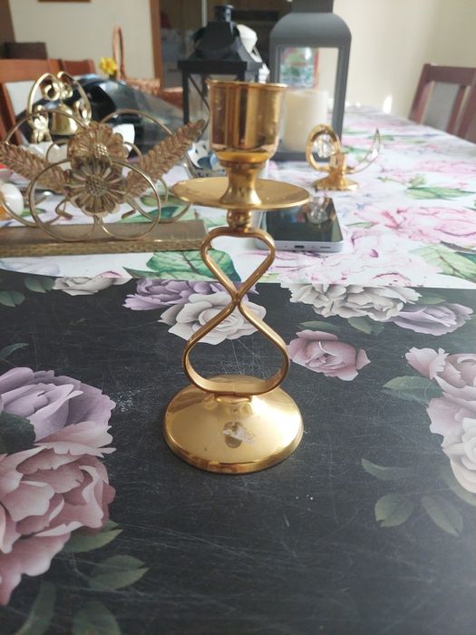 Swiecznik pozlacany szwedzki vintage