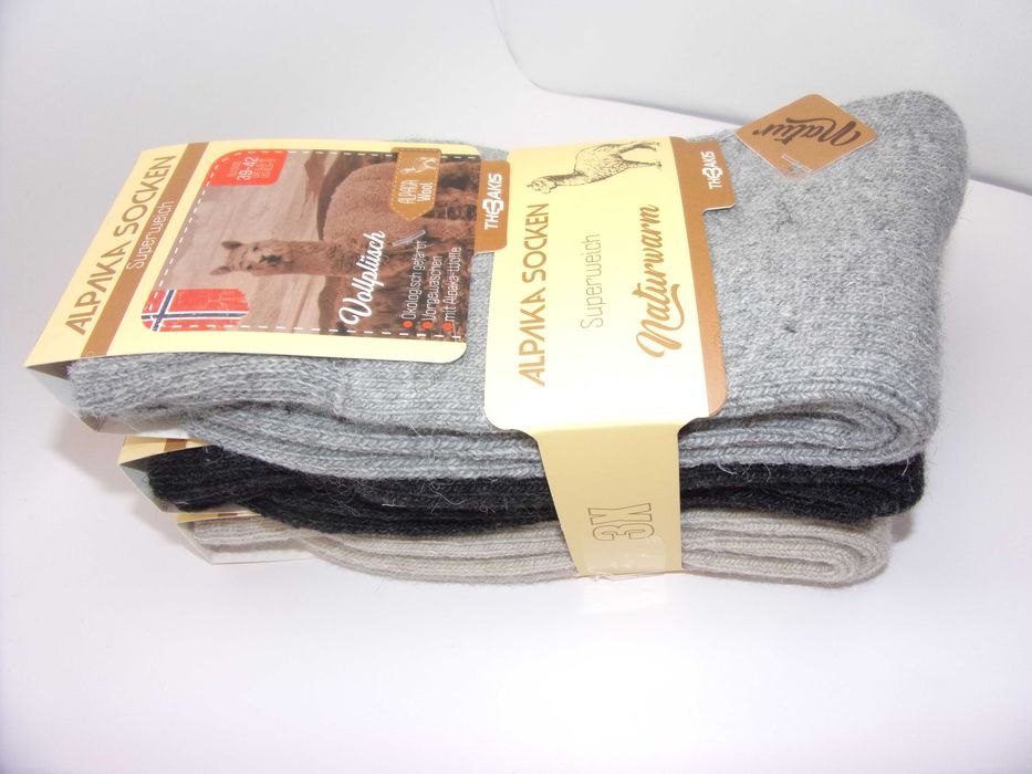 3x Skarpety damskie z wełny Alpaka 39/42. Zimowe bardzo ciepłe. A 9018
