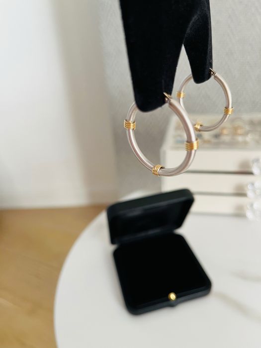 Нові золоті сережки 585 проби  біле матове золото