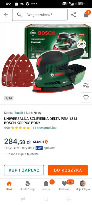 Szlifierka Bosch PSM 18 Li Aku plus ładowarka