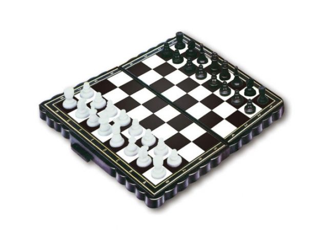 Szachy Warcaby 2w1 Mała Gra Składana Plansza 13x13cm Pionki Do Gry