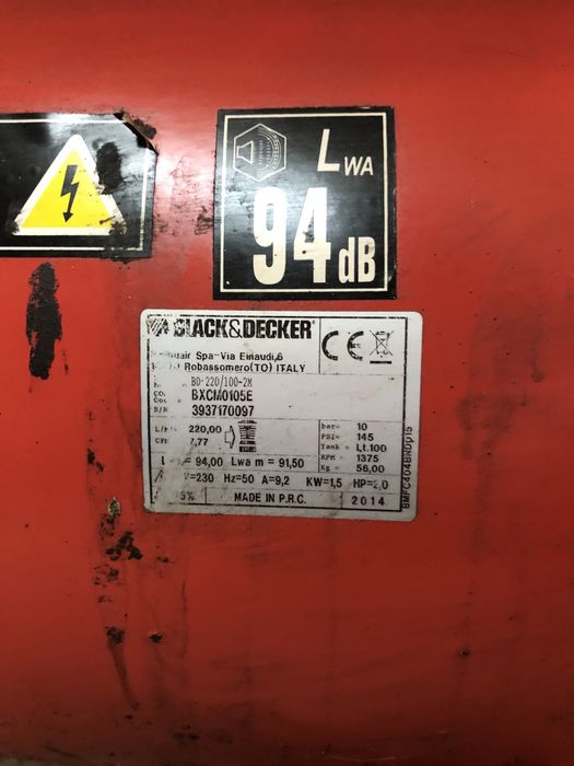 Compressor BlackDecker 100L