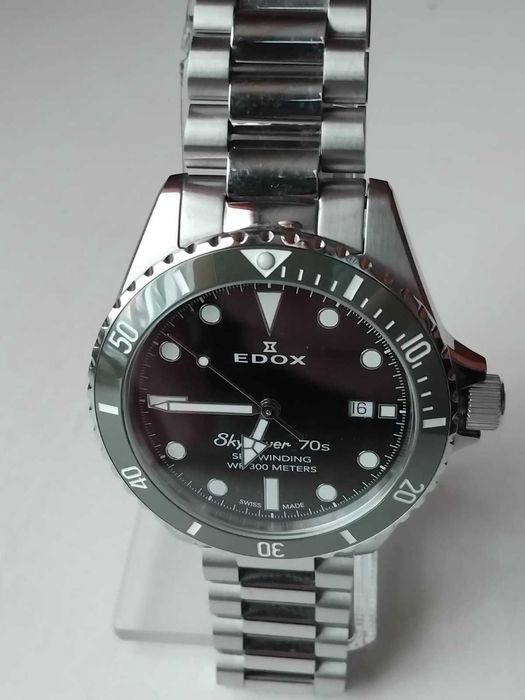 Акція!Новий Edox Skydiver 70s Black Dial Automatic Divers 801153VMNN 80115 3VM NN
