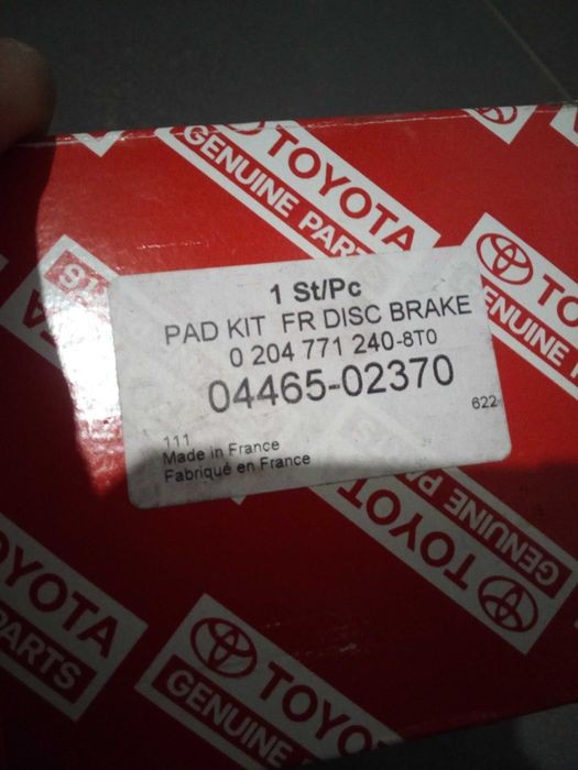 AURIS I 07-12 klocki hamulcowe PRZÓD ORYGINAŁ ASO