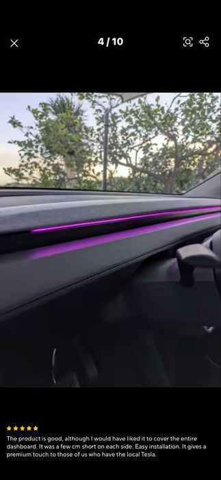 Luz ambiente para Tesla com Sensor Automatico